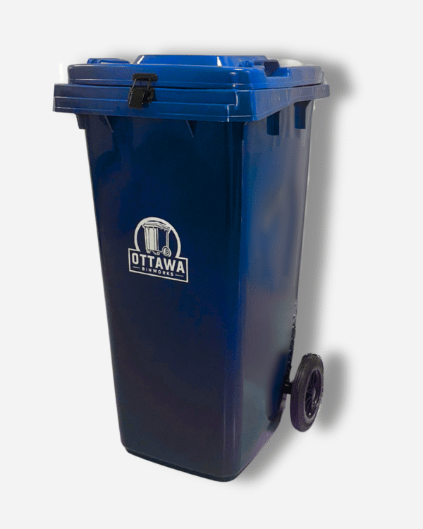 120 Litre Recycling Blue Bin with Lock - Image 3