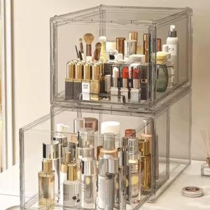 BinWorksHome Large Clear Stackable Drawer Organizer